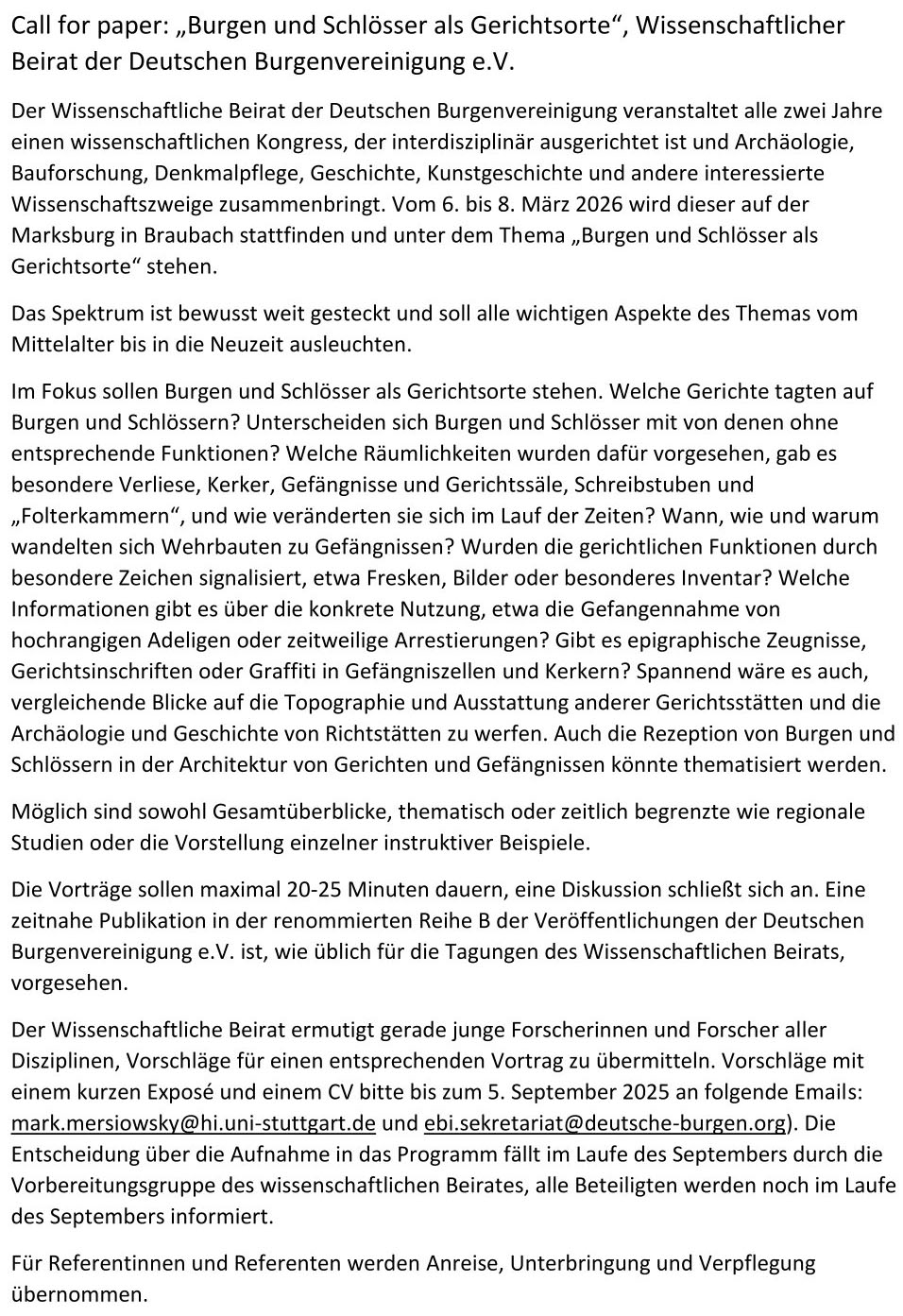 Call for Paper - Tagung 