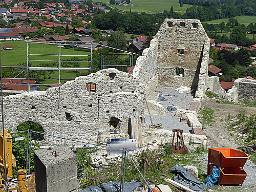 Baustelle auf der  Burg Falkenstein