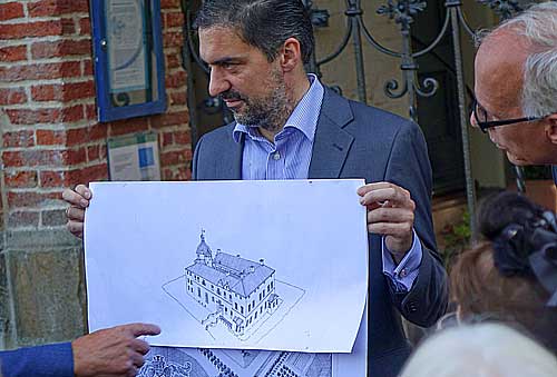 Tido von Oppeln mit rekonstruierter Schloansicht, Foto. D. Blohm, 2018