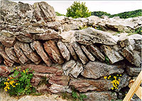 Block-fishboned-shaped bricks ('opus spicatum') on the 'Brgel'